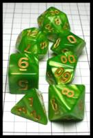 Dice : Dice - Dice Sets - QMay Green Pale Swirl with Yellow Numerals - Amazon 2023